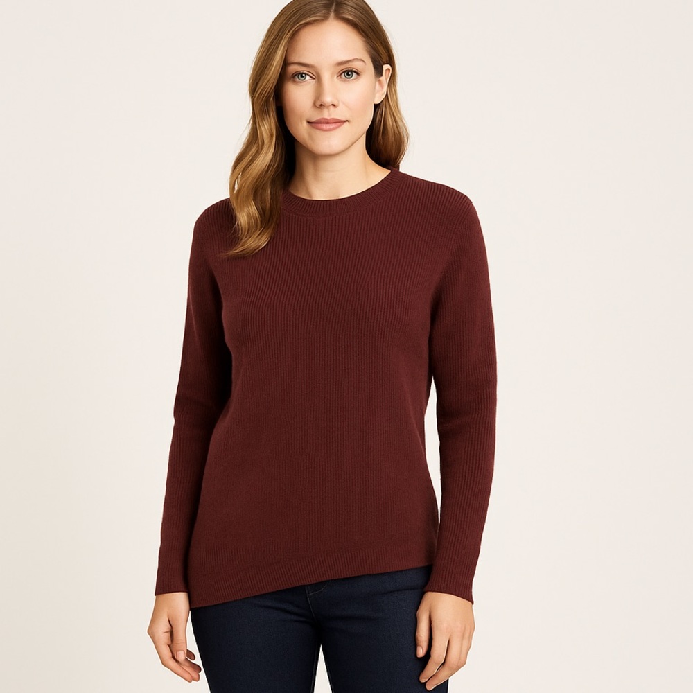 Athleta Wine Asymmetrical Hem Sweater Size M